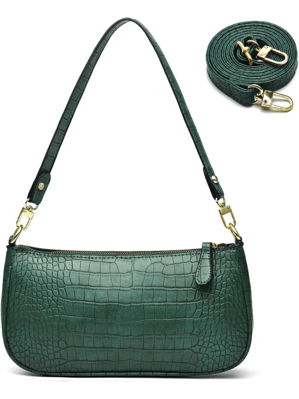 👜Women's Dark Green Crocodile Tote Bag Small Crossbody Shoulder Classic Purse